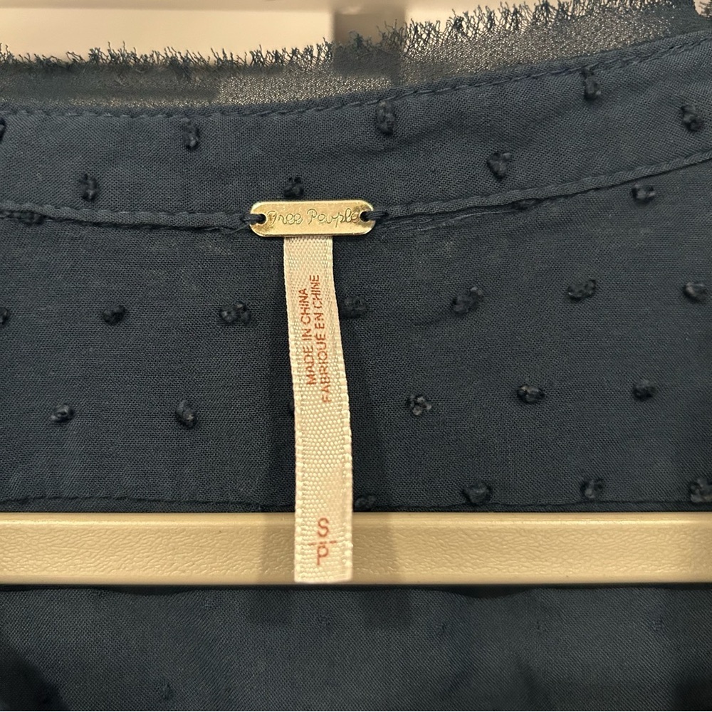 Small Free People Everyday Girl Swiss Dot Blouse - Picture 5 of 9